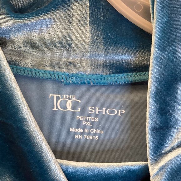 TOG blue velvet long sleeve turtle neck top,PL - Picture 3 of 6